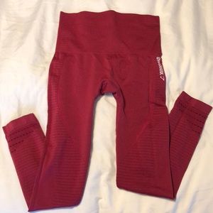 Gym shark beet red seemless leggings full length